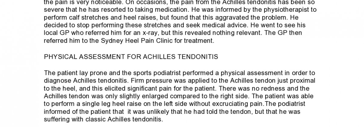 Case study: Achilles Tendonitis