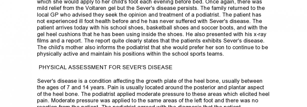 Case study: Sever’s Disease