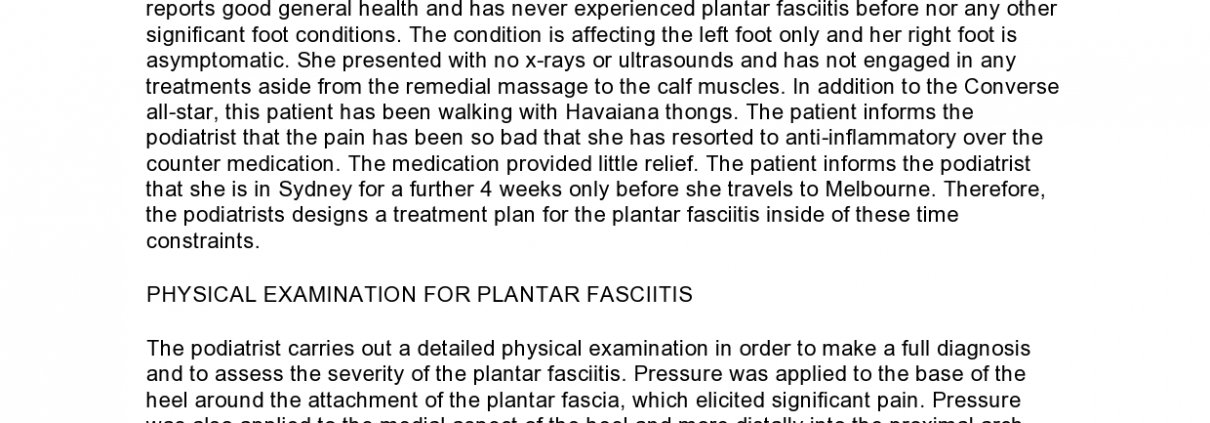 Case study: Plantar Fasciitis