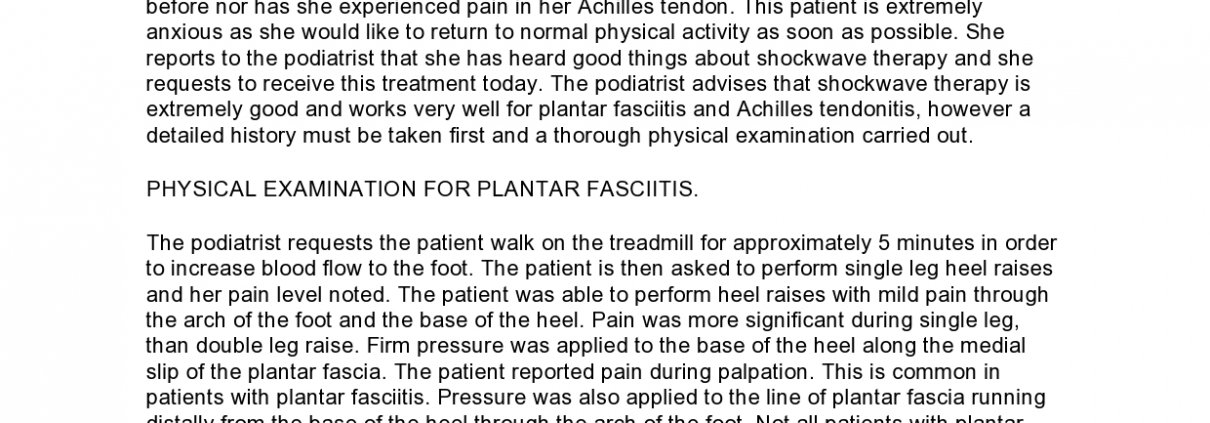 Case study: Achilles Tendonitis and Plantar Fasciitis
